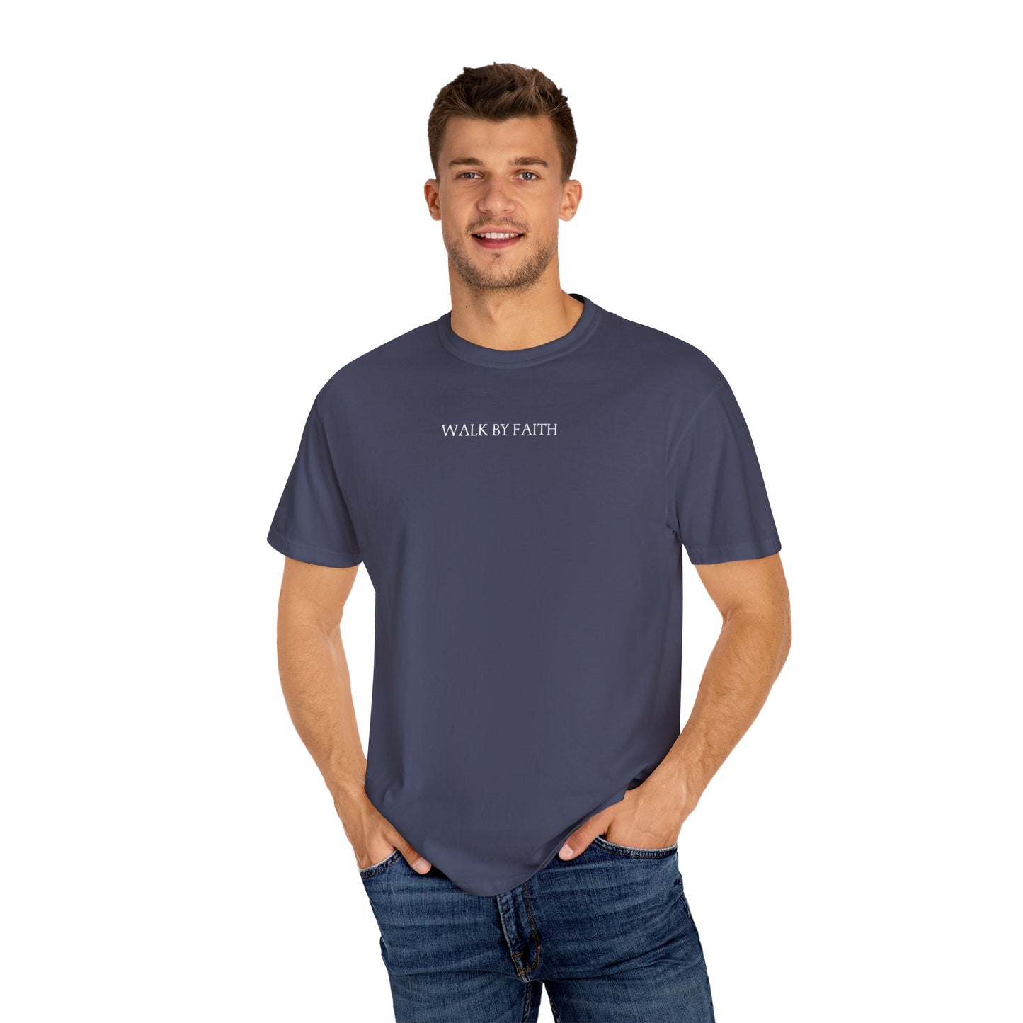 walk by faith christian t-shirt