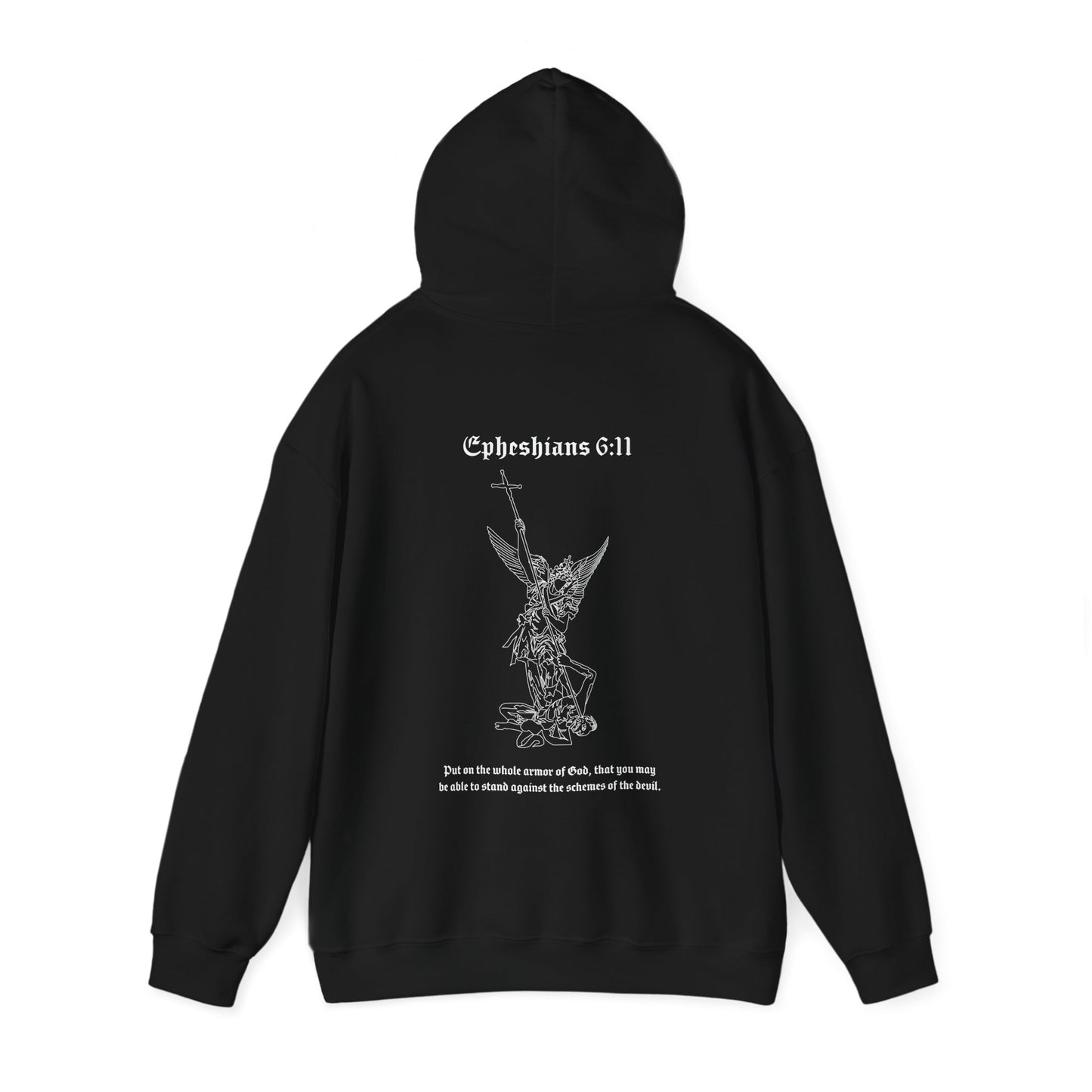 christian hoodie - ephesians 6:11 archangel design