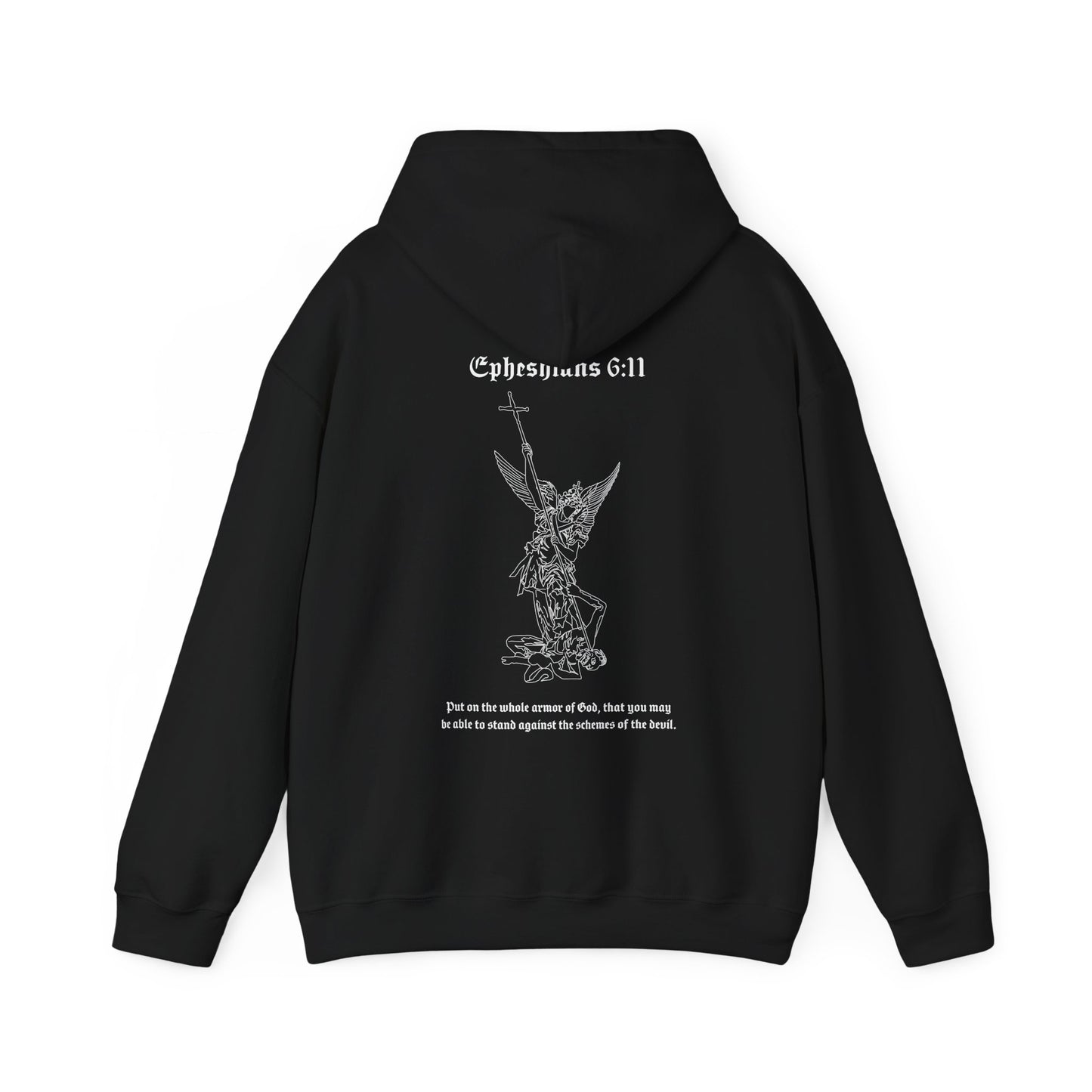 christian hoodie - ephesians 6:11 archangel design