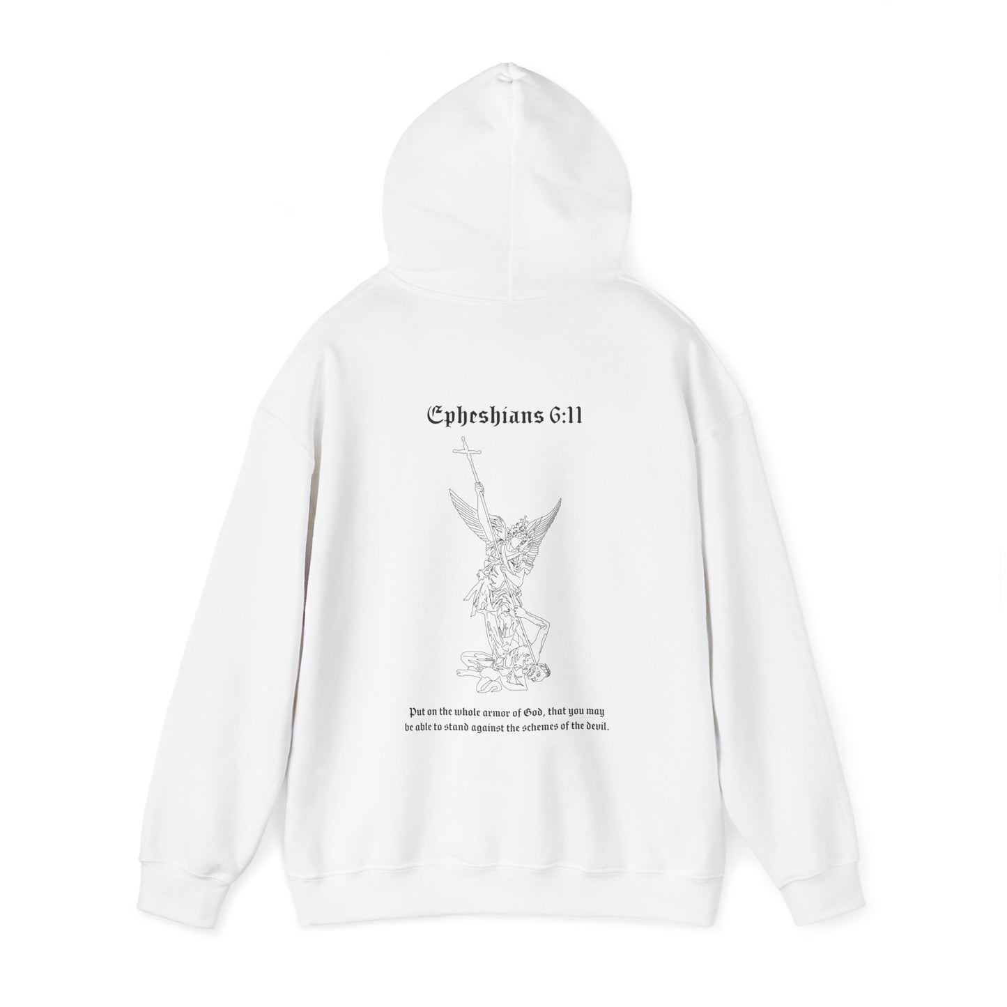 christian hoodie - ephesians 6:11 archangel design