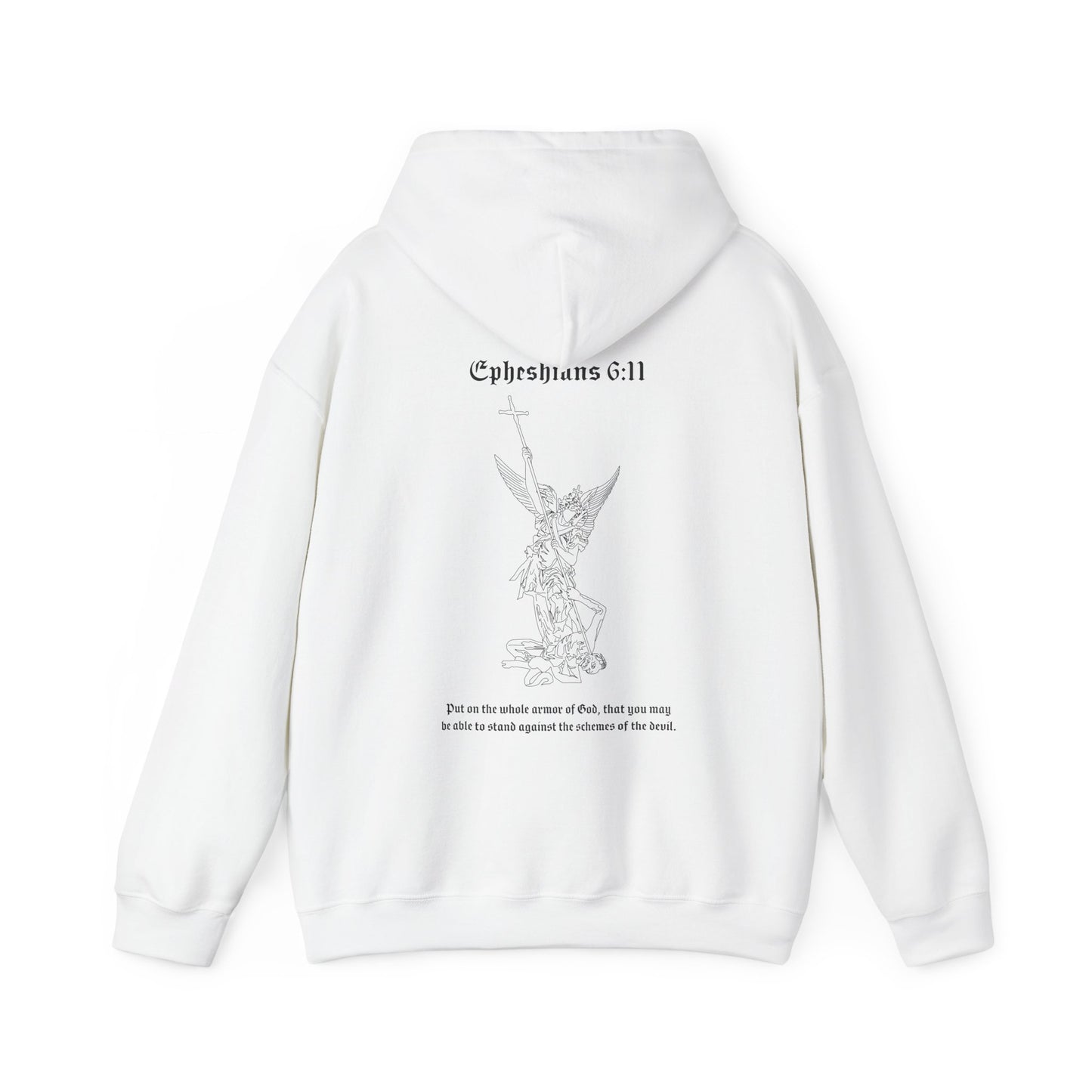 christian hoodie - ephesians 6:11 archangel design