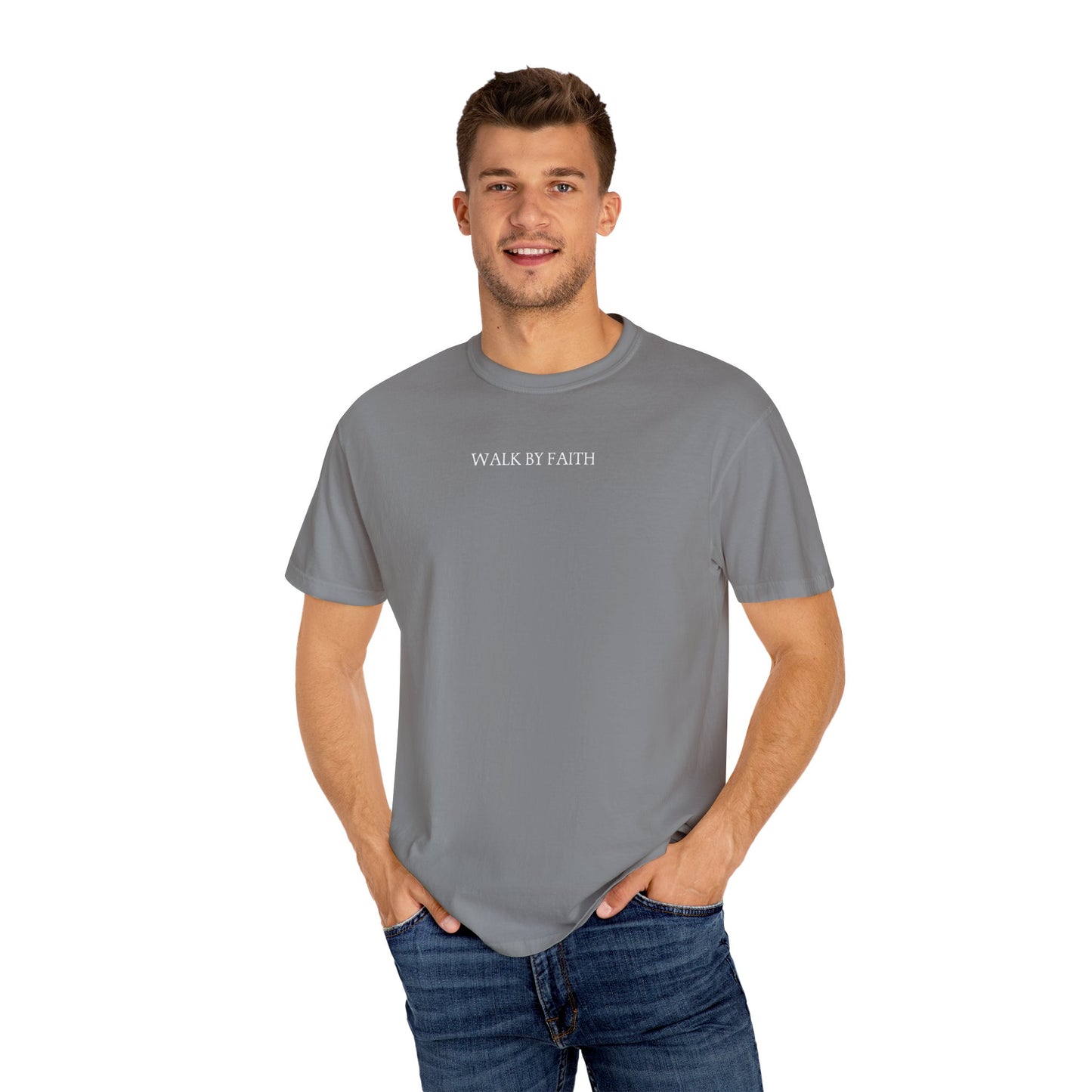 walk by faith christian t-shirt