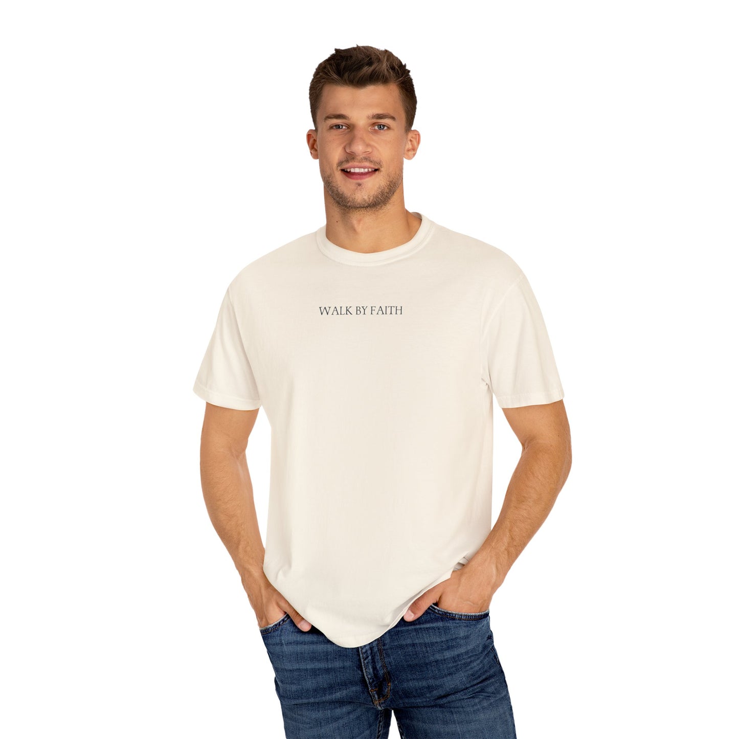 walk by faith christian t-shirt