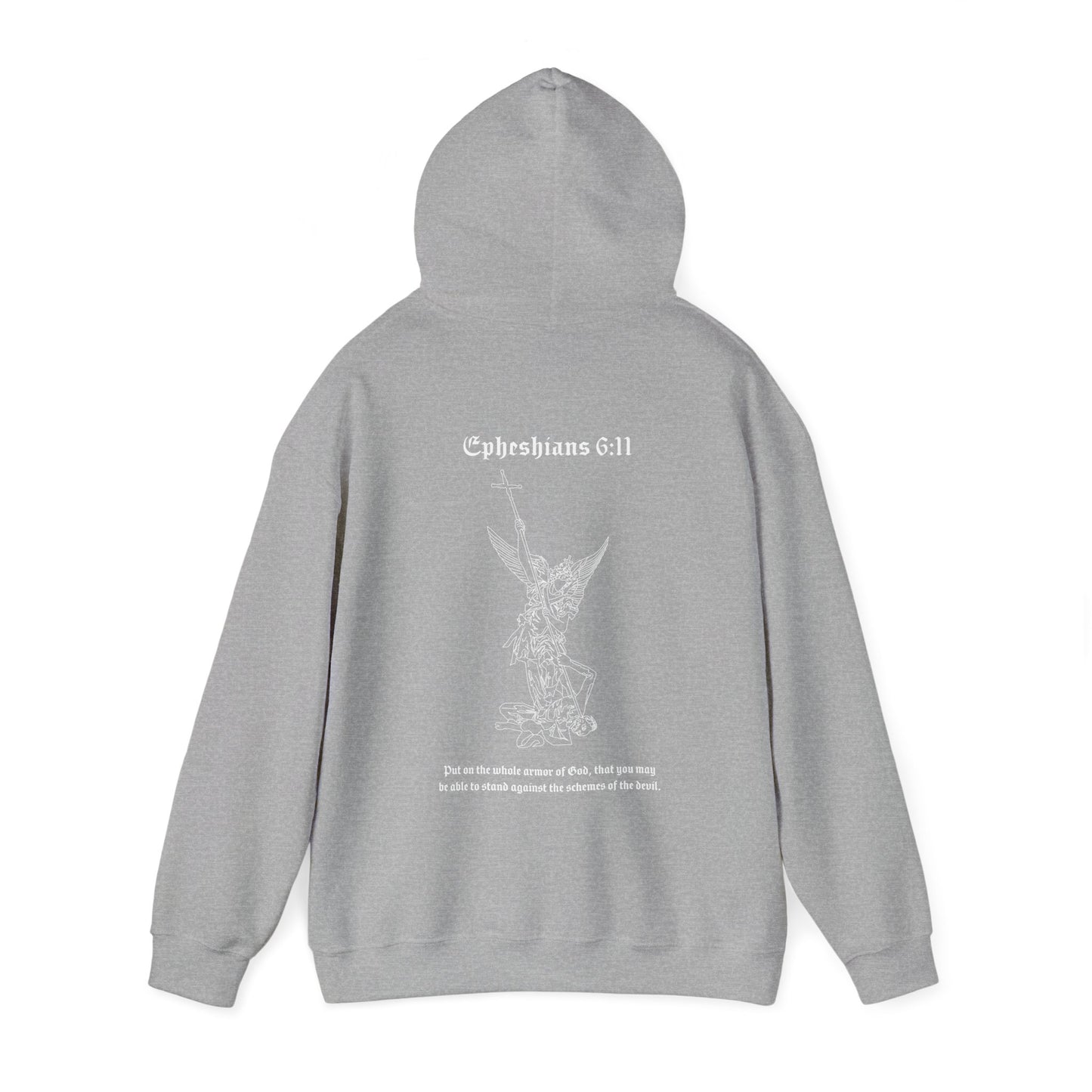 christian hoodie - ephesians 6:11 archangel design