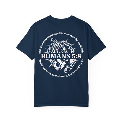 Christian Bible Verse Romans 5:8 T-Shirt