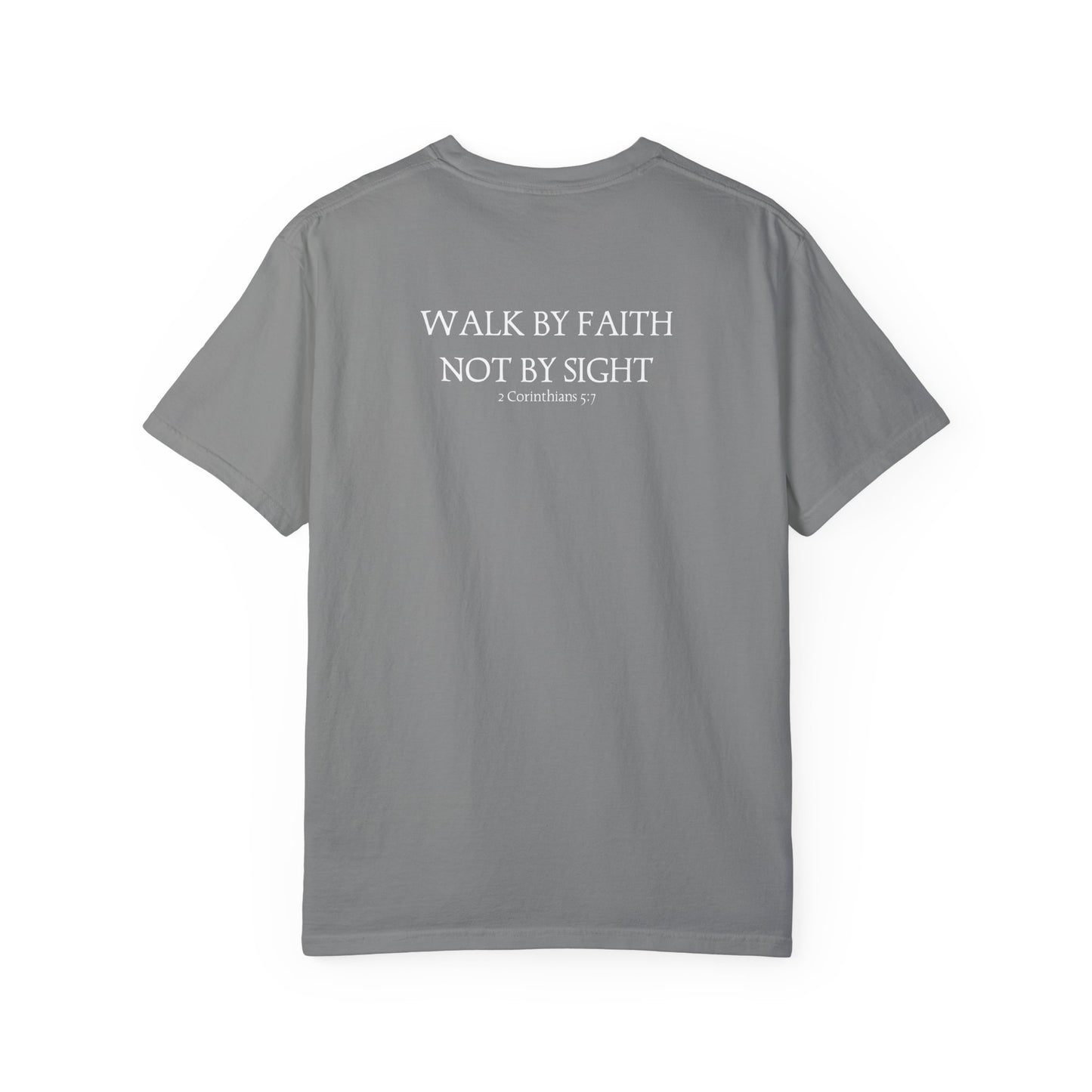 walk by faith christian t-shirt