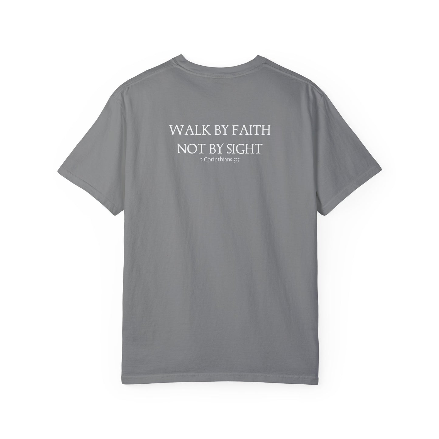 walk by faith christian t-shirt