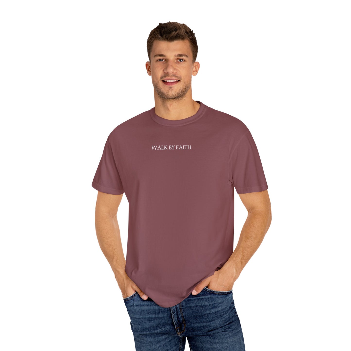 walk by faith christian t-shirt