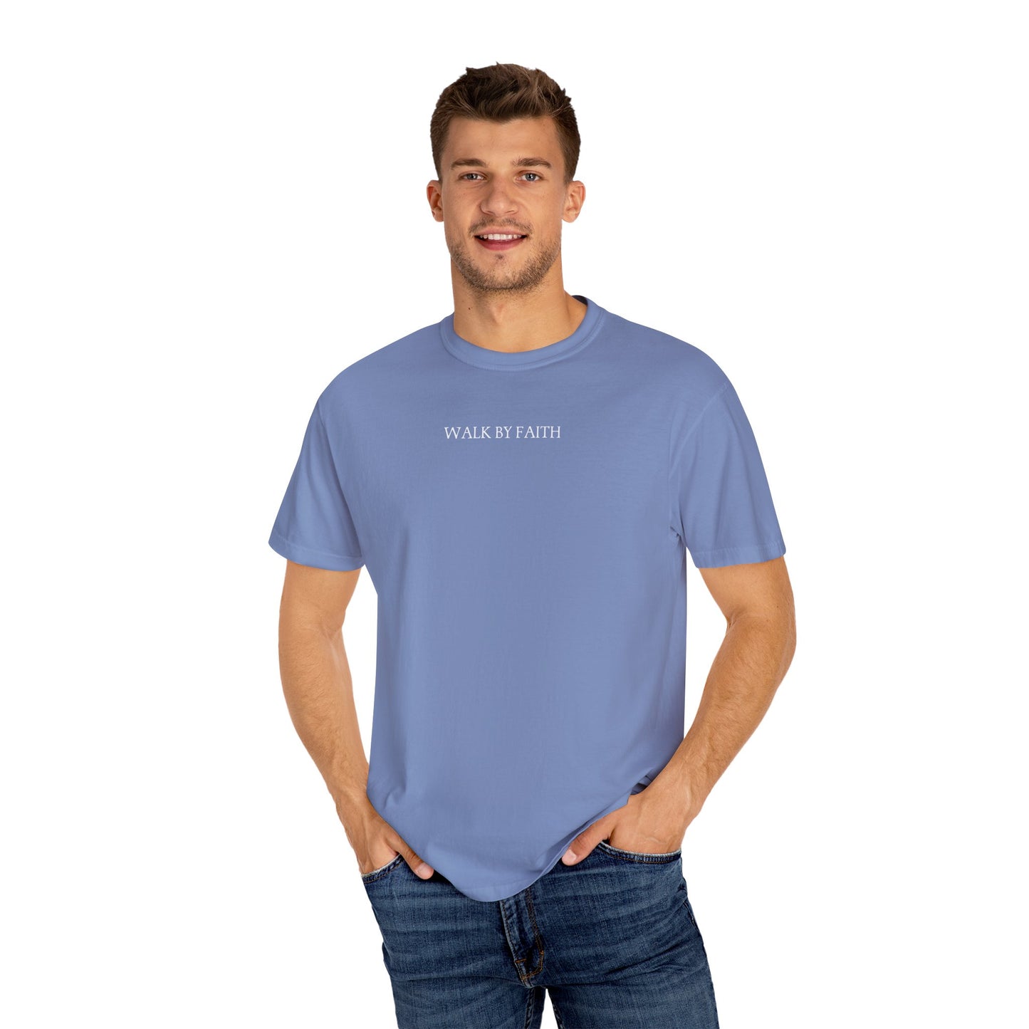 walk by faith christian t-shirt