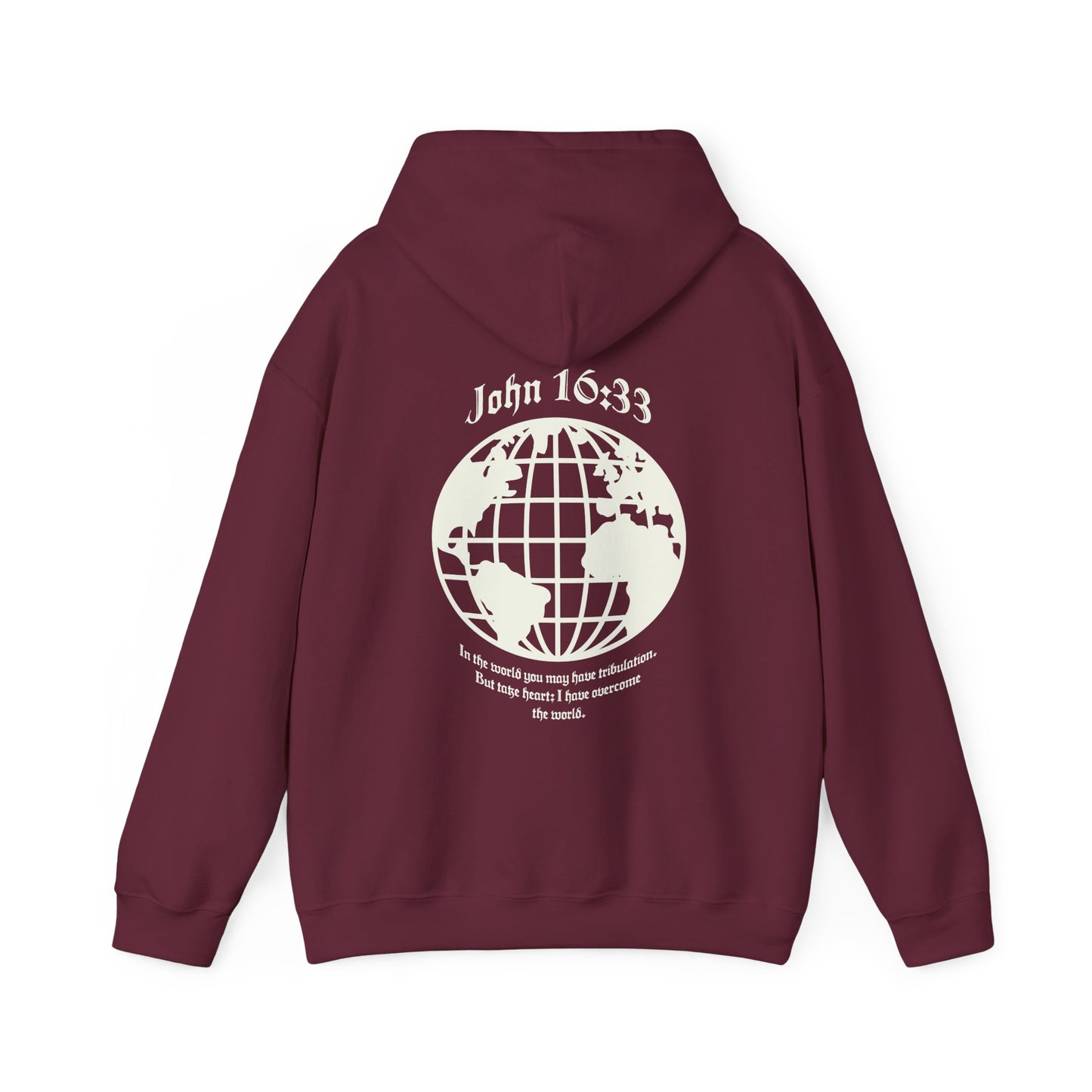 christian hoodie - john 16:33 bible verse