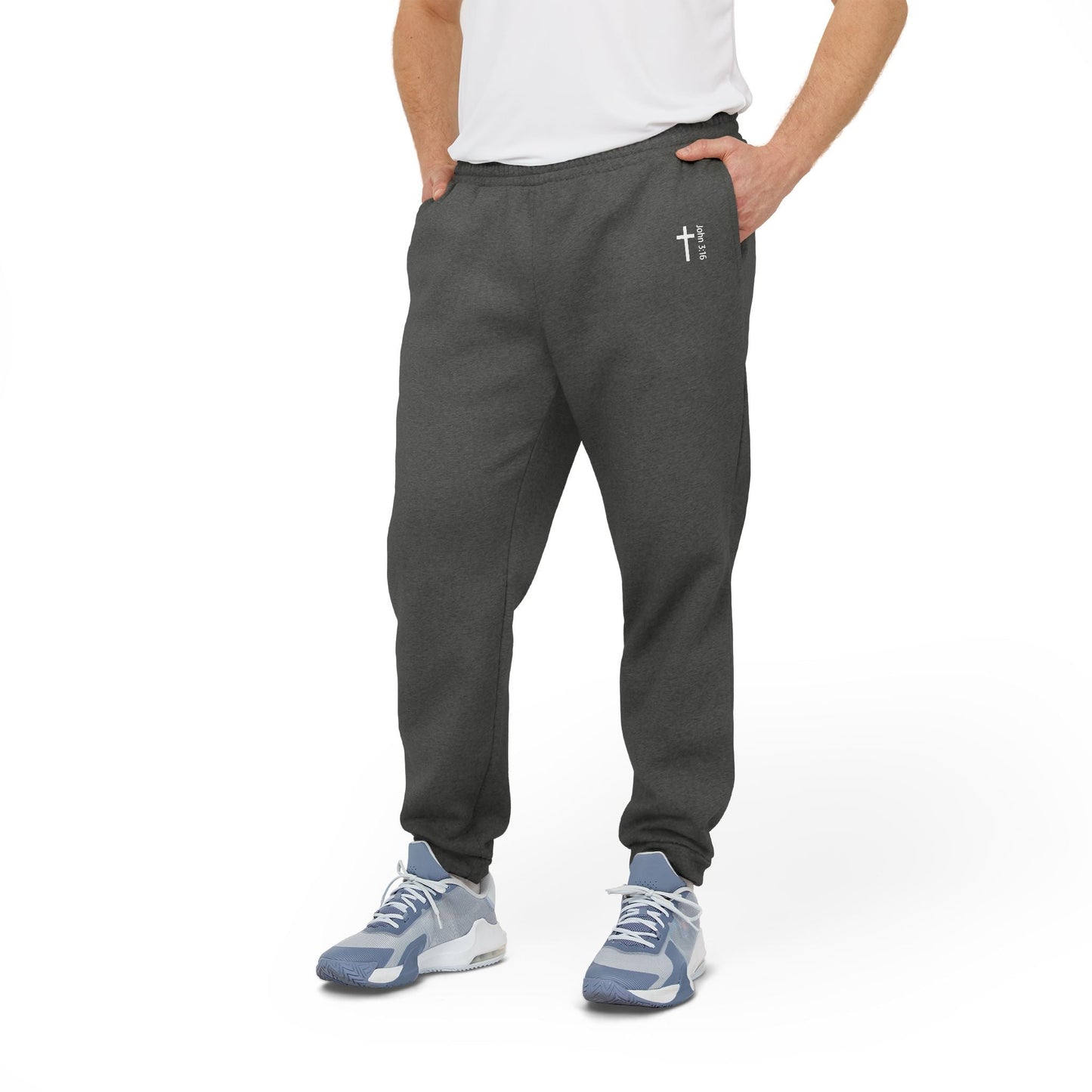 christ fleece joggers john 3:16 - renewed life apparel