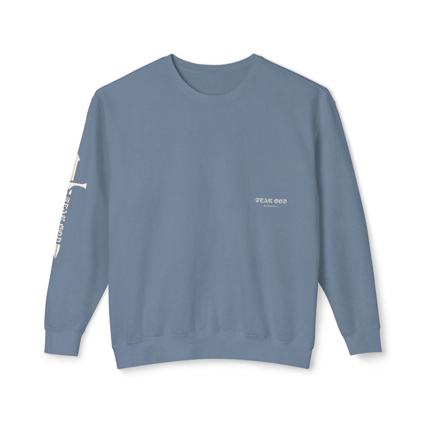 limited fear of god revelation 14:7 crewneck - renewed life apparel